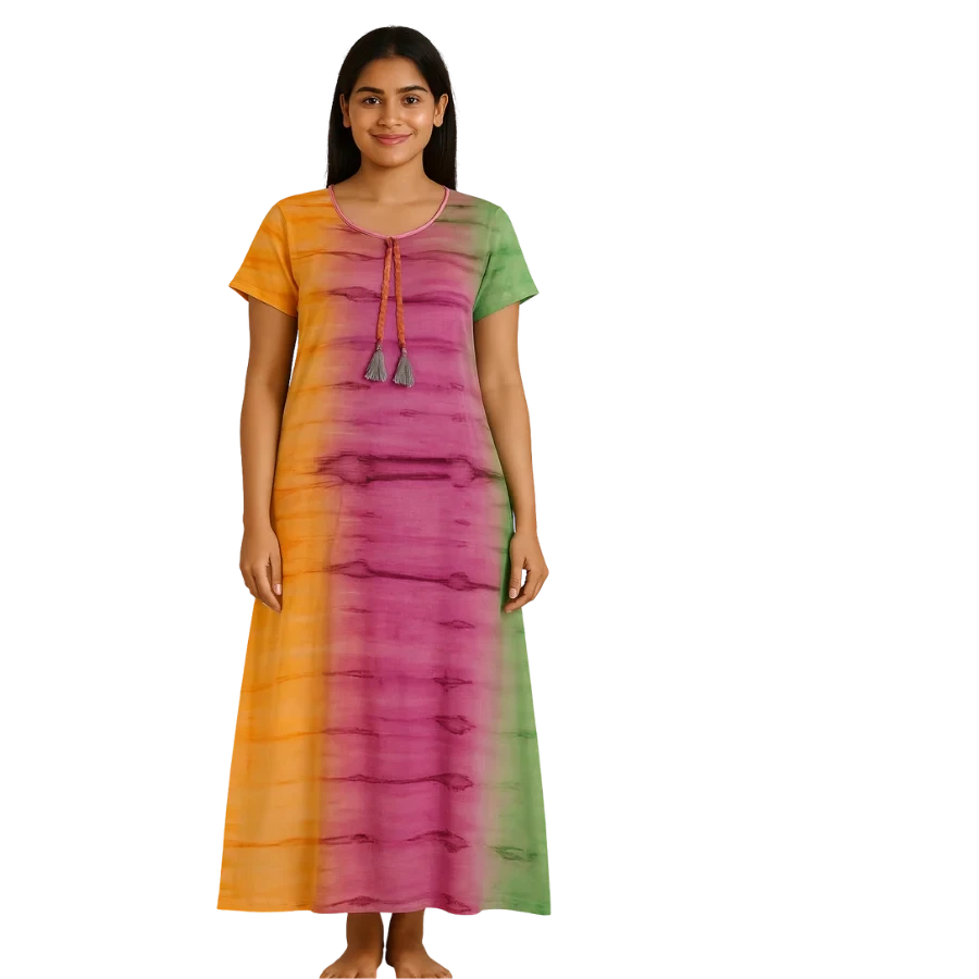 Rainbow Ombre Tie-Dye Cotton Nighty