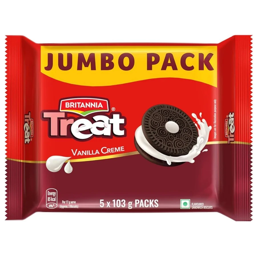 BRITANNIA TREAT VANILLA CREME 103G