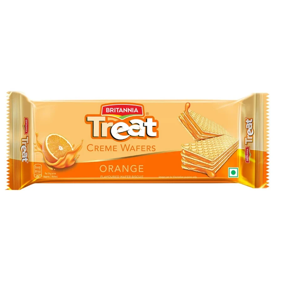 BRITANNIA TREAT RICH CREME ORANGE FLAVOURED